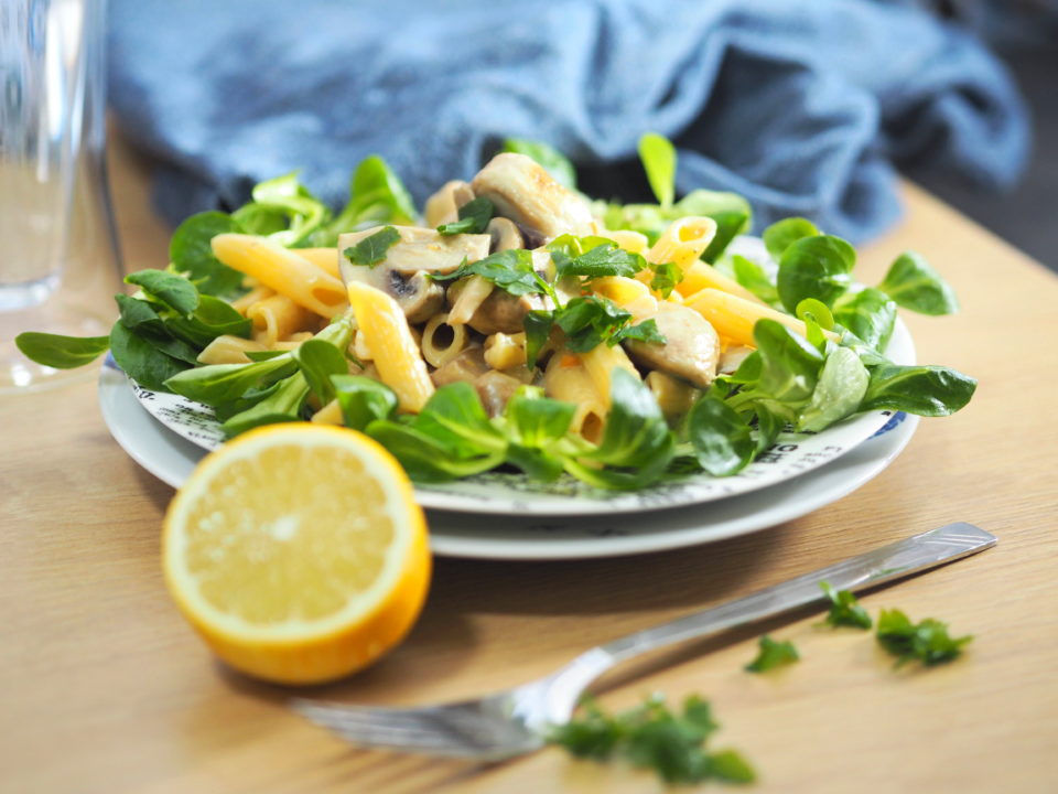 One Pot Penne mit Champignons