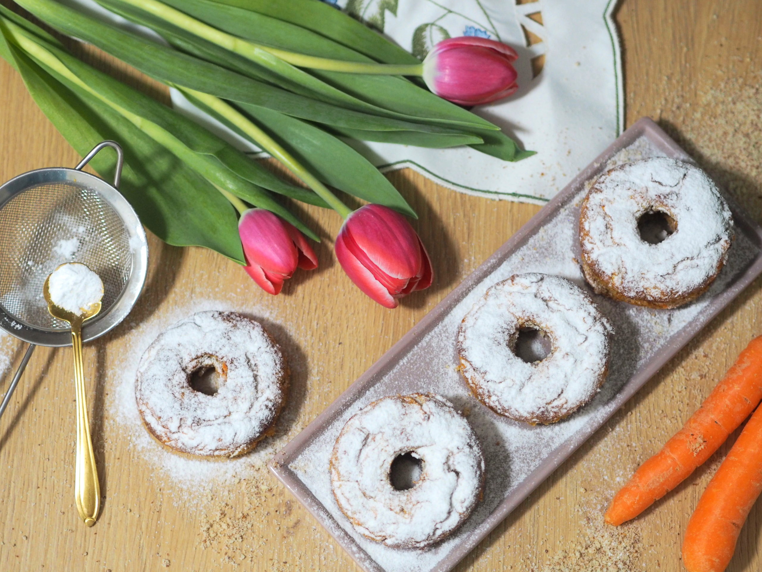 Mandel-Karotten-Donuts I aus dem Ofen I ohne Mehl
