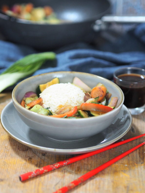 Pak Choi Gemüse aus dem Wok