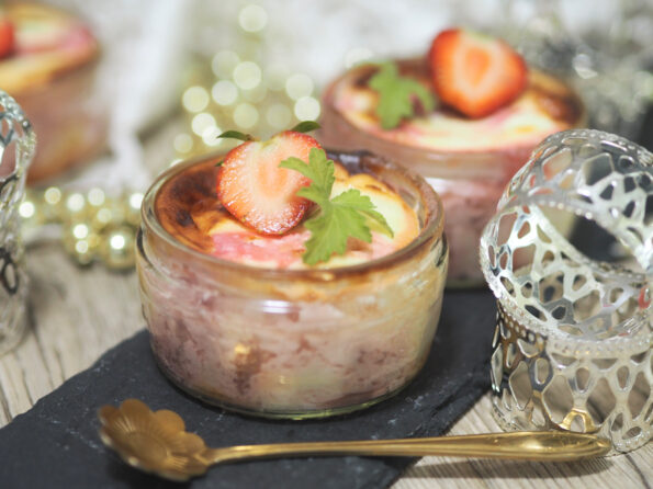 Cheesecake Bowl I mit Erdbeeren I Ofen oder Heißluftfritteuse